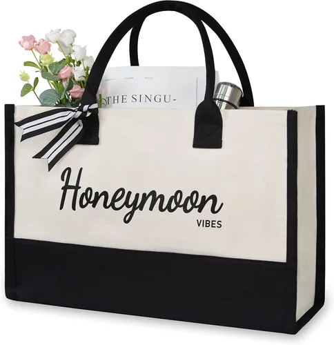 Vista 95 de TOPDesign Canvas Tote Bag, Bridal Shower Gifts for Bride, Wedding Bachelorette Bride Gifts Shoulder Bag