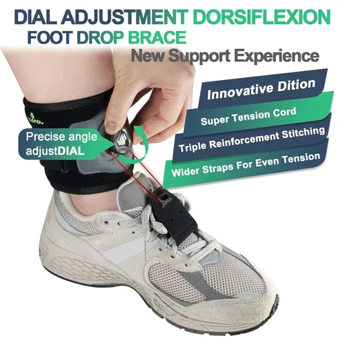 Vista 3 de Soporte para pie caído con ajuste de carrete y soporte de elevación del pie caído con flexión dorsal para caminar con zapatos para pie caído causado