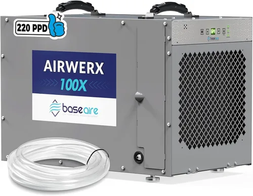 Vista 12 de Deshumidificador BaseAire Crawlspace, deshumidificadores comerciales de 113 pintas con manguera de drenaje para sótano de toda la casa, industria