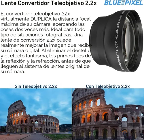 Vista 5 de Canon EOS 2000D / Rebel T7 Cámara DSLR con lente EF-S 0.709-2.165 in f/3.5-5.6 Kit de 3 lentes: memoria de 128 GB + gran angular + teleobjetivo +