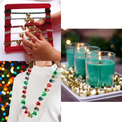 Vista 3 de 300 cascabeles con caja de almacenamiento, mini campanas pequeñas, campanas de manualidades, campanas de bricolaje para corona, Navidad, decoración