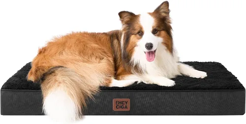 Vista 37 de EHEYCIGA Camas ortopédicas para perros grandes con funda extraíble lavable para jaula, camello, 35 x 23 pulgadas