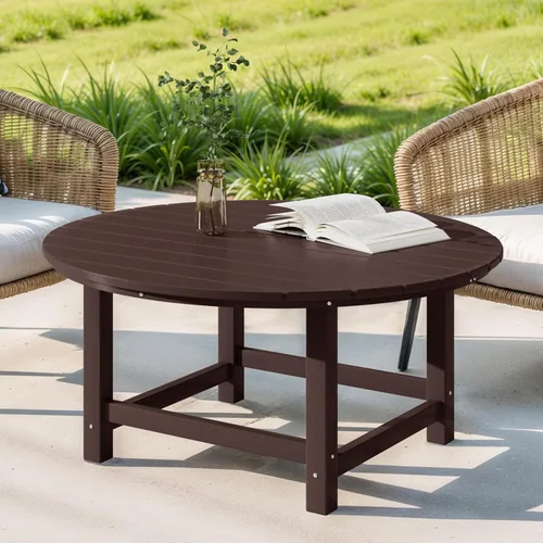 Vista 13 de Costaelm Mesas Laterales Cuadradas para Exteriores, Mesas de Patio Adirondack para Exteriores, Mesa Lateral de Patio de HDPE Resistente a