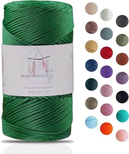 Vista 40 de Makromecity, Cordón de macramé de poliéster de 0.079 in x 125 yardas (375 pies) de 0.079 pulgadas, cuerda de polipropileno para macramé, para colgar
