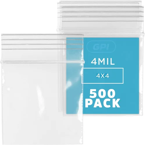 Vista 12 de Bolsas reutilizables de plástico transparente con cremallera – Paquete de 100 unidades GPI a granel de 2 x 3 pulgadas de grosor, resistentes