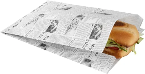 Vista 15 de Restaurantware Bag Tek - Bolsas de papel de 5 x 3 x 8.75 pulgadas para aperitivos, 100 bolsas desechables para papas fritas, a prueba de grasa