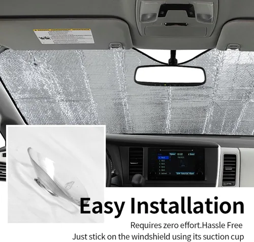 Vista 6 de Parasol plegable para parabrisas de automóvil de playa, visera solar para ventana delantera, cubierta de protección solar para automóvil, camión, 2