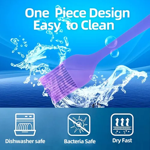 Vista 5 de 6 piezas CUALORK Cepillo de silicona para untar, cepillo de repostería mejorado, cepillos de silicona resistentes al calor, cepillo de cocina