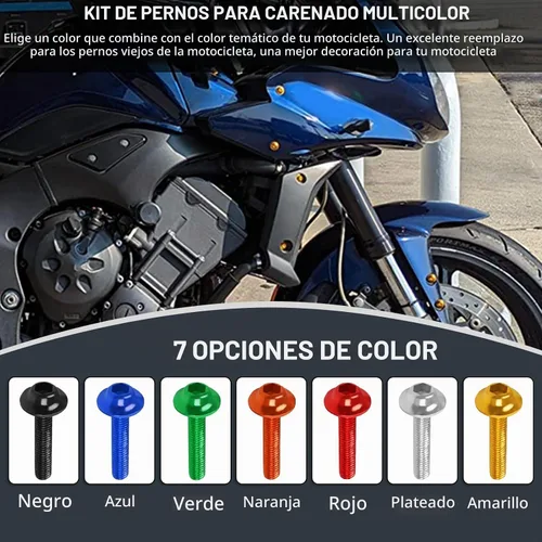 Vista 5 de CHIFUN Kit de pernos de carenado de motocicleta, 195 piezas de tornillos de aluminio M5 M6, kit surtido de arandelas de plástico, tuercas y Negro
