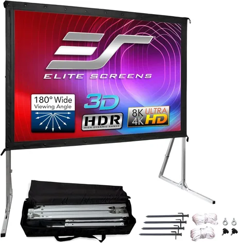 Vista 10 de Pantalla para proyector al aire libre con soporte 16:9, 8K 4K Ultra HD 3D, plegable y rápida YardMaster 2 Rear Projection
