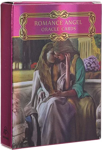 Vista 9 de Yitengteng Juego de cartas de tarot con holograma de ángel romántico, con bolsa, tarjetas Oracle para contar el futuro con efecto flash, tarjeta