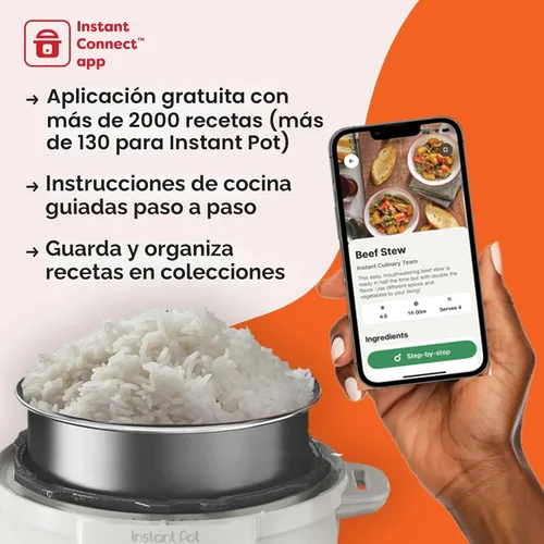 Vista 8 de Instant Pot IP-DUO60, 6cuartos/1000W - Olla a presión multifunción 7 en 1, Acero inoxidable y negro