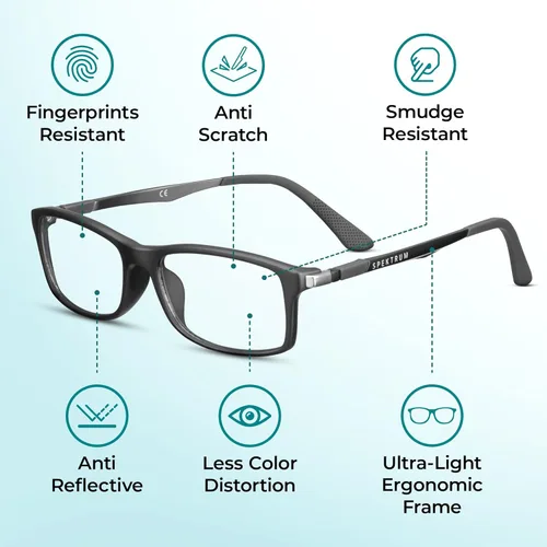 Vista 3 de Prospek Gafas de Lectura con Bloqueo de Luz Azul para Hombre DYNAMIC +0.5 Dioptría - Lentes de Alta Calidad Óptica - Talla Regular