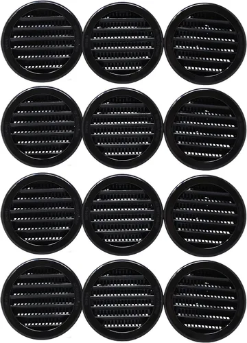 Vista 14 de Rejilla de rejilla de plástico redonda de 3 pulgadas Soffit para rejilla de ventilación de reptiles (16, blanco)