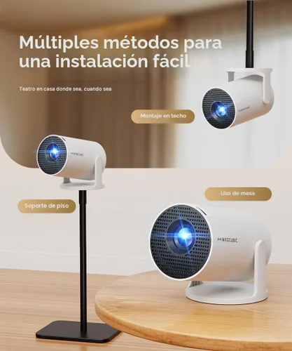 Vista 7 de Magcubic - Miniproyector HY300PRO 2026 con WiFi y Bluetooth, proyector portátil 4K, con corrección trapezoidal automática y rotación de 180 grados