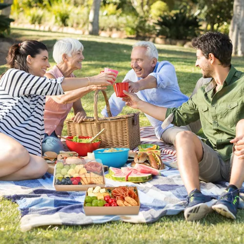 Vista 6 de Ocmoiy Cajas de charcutería de 7 x 5 pulgadas con tapas transparentes, paquete de 50 cajas de papel para panadería con ventana, recipientes
