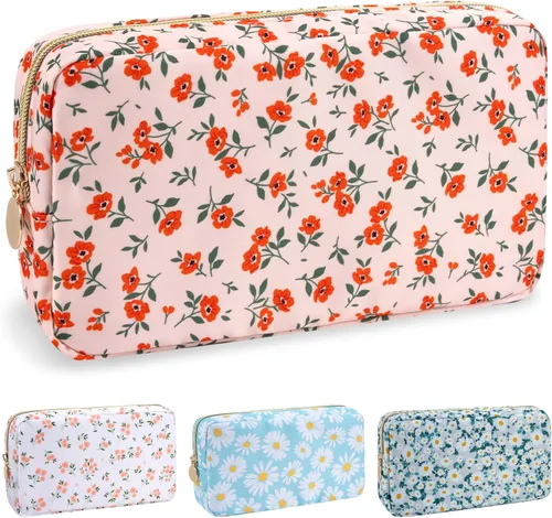 Vista 15 de izuzta Estuche de Maquillaje Pequeño y Delgado de Nylon Mini, cuadriculado, Chico, Viajes