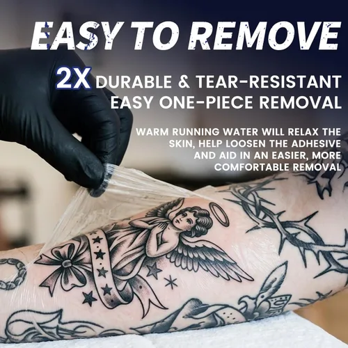 Vista 9 de BFONS Vendajes impermeables para cuidado posterior del tatuaje, 2 pulgadas x 16 yardas, cinta para cubrir tatuajes, suministros de tatuaje, vendaje
