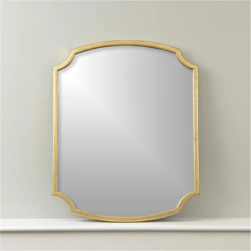 Vista 9 de Best Home Fashion Espejo de pared adornado con arco o corona, marco de madera con acabado dorado, forma rectangular, 40 pulgadas de largo x 24 Arco
