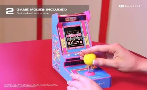 Vista 4 de My Arcade Ms. Pac-Man Joystick Player: Arcade Classics, Retro Games, Mini Video Game Console, 2 Game Modes, Birthday Gifts