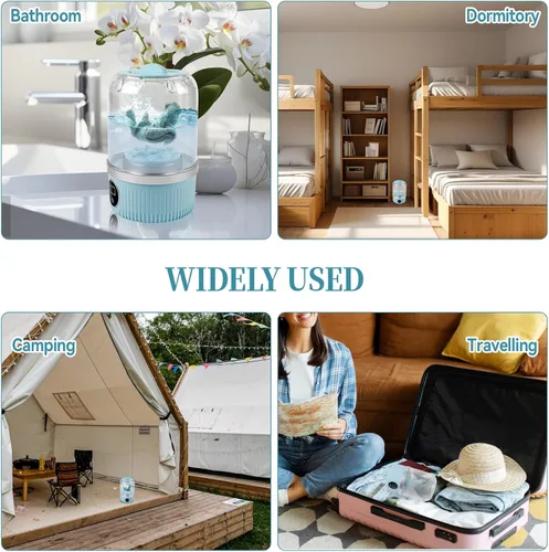 Vista 3 de JOJOCY Mini lavadora portátil, recargable de 15 W, lavadora de ropa interior inalámbrica para brasier, calcetines, ropa de bebé, uso de viaje