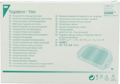 Vista 2 de 3 M Tegaderm – Film transparente Dressing Frame Style 1626 W, 50 Apósitos, Transparente, 50