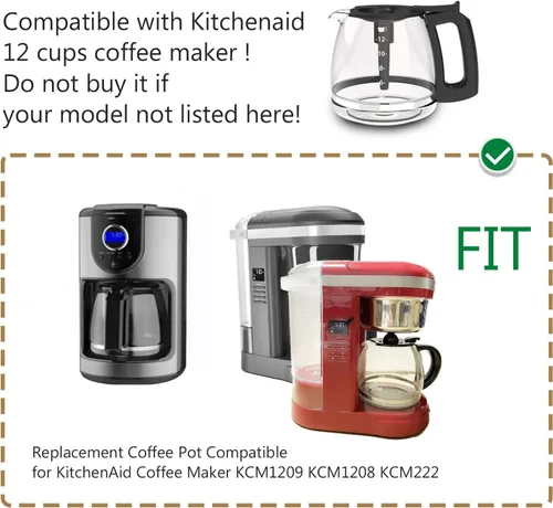 Vista 2 de Cafetera de repuesto compatible con cafetera KitchenAid KCM1209 KCM1208 KCM222