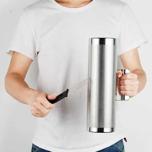 Vista 4 de Güiro de metal de 30.5 x 10.2 cm, instrumento de acero inoxidable con raspador, percusión latina, de Vangoa