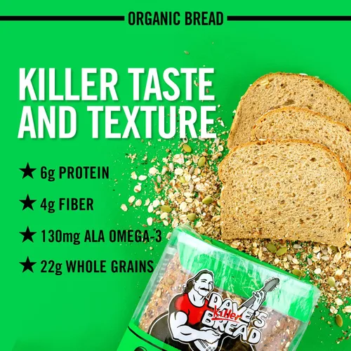 Vista 4 de Dave's Killer Bread 21 granos enteros y semillas, pan orgánico de grano entero, pan de 27 onzas