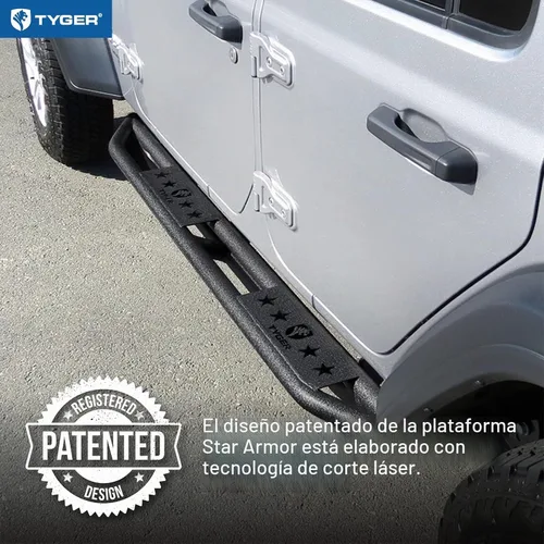 Vista 3 de Tyger Auto Star Armor compatible con Jeep Wrangler JL 2018-2027 de 4 puertas (no compatible con JK) TG-JA2J2288B Estribos laterales Nerf Bars