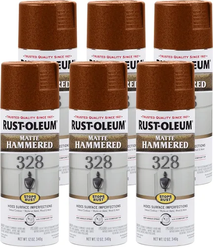 Vista 28 de Rust-Oleum 7215830 – Pintura en aerosol con efecto martillado para prevención del óxido, 12 oz (340 g), color negro