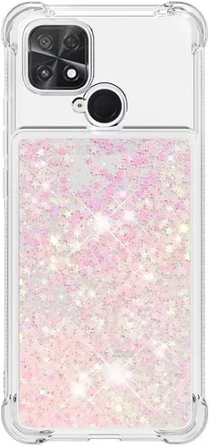 Vista 23 de Funda de silicona transparente con purpurina para Xiaomi Redmi A1 Bling Liquid Clear Star Heart Silicone Bumper a prueba de golpes, funda