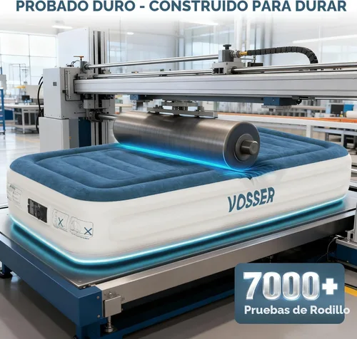 Vista 6 de VOSSER Colchón de aire doble con bomba incorporada, colchón inflable de inflado/desinflado rápido y fácil, colchón inflable plegable con bolsa