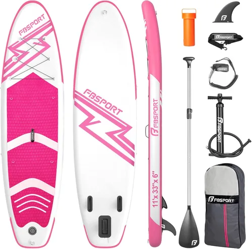 Vista 44 de FBSPORT Tabla de remo de pie prémium de 11 pies, tabla de yoga con accesorios de SUP y bolsa de transporte, amplia posición, control de surf