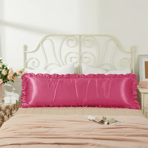 Vista 18 de Fundas de almohada de satén sedosas con volantes para cabello y piel, juego de 2 fundas de almohada de seda blanca tamaño Queen con cierre de sobre