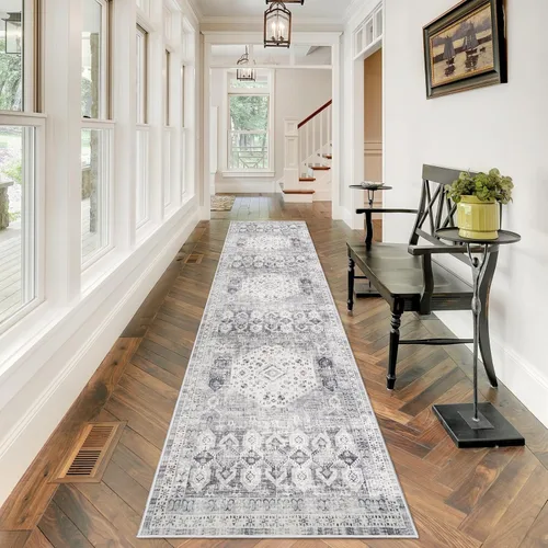 Vista 10 de Alfombra de Pasillo Lavable - Alfombras de Cocina de 2'6"x12' con Respaldo Antideslizante, Alfombras de Casa de Campo para Interiores para Sala