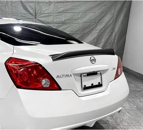 Vista 5 de Alerón trasero negro de fibra de carbono estilo NS para maletero compatible con Nissan Altima Coupe 2008-2013, 2009 2010 2011 2012