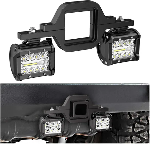 Vista 2 de Nilight 2 cápsulas LED de 4 pulgadas y 60 W y kit de extensión de arnés de cableado de 10 pies para luces todoterreno, iluminación de barcos, 2 años
