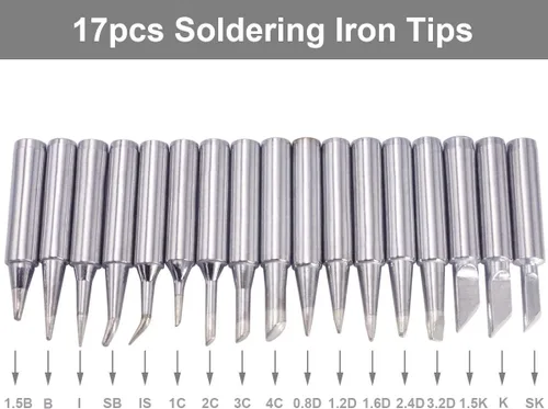 Vista 2 de Wolfride 17Pcs 900M Soldering Iron Tips Soldering Replacement Tips