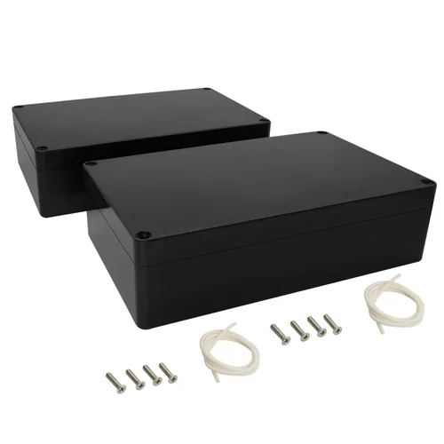 Vista 9 de Caja eléctrica de plástico ABS IP65, caja de conexiones impermeable, caja de proyectos, carcasa universal para electrónica, color negro, 2.48 x 2.28