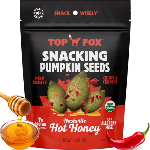 Vista 11 de Top Fox Snacks Semillas de calabaza para comer (Variedad, 3.5 oz) - Snacks sin gluten, snacks de proteínas, snacks keto, paleo y veganos - Tostadas