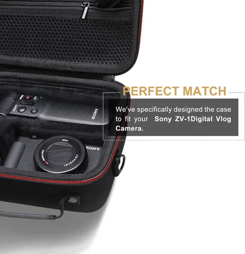 Vista 6 de LTGEM - Funda compatible con cámara digital Sony ZV-1F / ZV-1 / ZV-1 II Vlog - Kit de accesorios para cámara digital, trípode, micrófono y vlogger