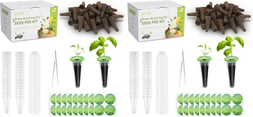 Vista 9 de URUQ 140 unidades de cápsulas hidropónicas: compatibles con kits de hierbas AeroGarden Grow Anything - Incluye esponjas de cultivo, cestas