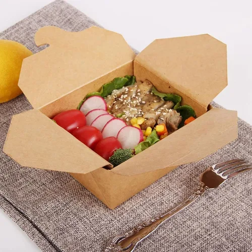 Vista 6 de JEUIHAU Paquete de 50 cajas de 45 onzas de papel kraft marrón para llevar, recipientes chinos para llevar, resistentes a fugas y grasa