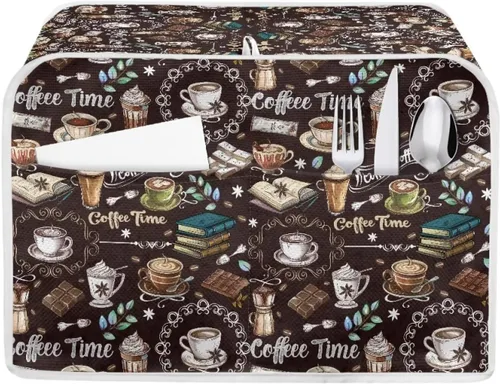 Vista 31 de Fundas para tostadora de gato negro de 2 rebanadas de ranura larga, lavable, cubierta de polvo de calabaza para pan, cubierta de Halloween