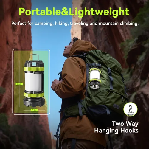 Vista 5 de AlpsWolf Linterna recargable, 6 modos, linterna de camping LED, linterna de campamento para corte de energía, linterna para el hogar, emergencia