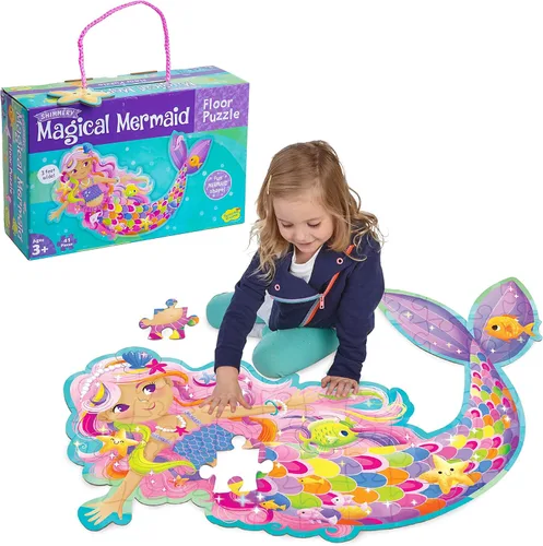 Vista 6 de Peaceable Kingdom Rompecabezas de Piso con Forma de Conejito Brillante de 41 Piezas, 3 pies x 2 pies - Excelentes Rellenos para Canasta de Pascua