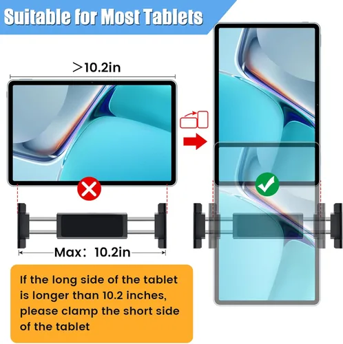Vista 5 de najiaxiaowu Soporte para Tableta para Coche, Soporte de Reposacabezas para iPad para iPad/Teléfonos de 5.5-18.4 Pulgadas, Soporte para Tableta