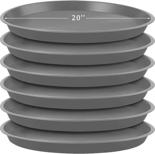 Vista 9 de Eccliy Paquete de 6 platillos de plástico resistentes para macetas, platillos grandes para macetas, bandejas de agua de plástico para interiores