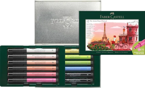 Vista 8 de Faber-Castell Sydney 267138 Gift Set 12 Pitt Artist Pen, Line Widths FM, S, B